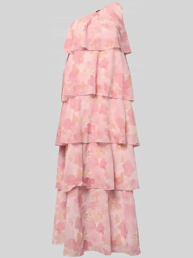 Vero Moda Uitlopend maxi-jurk met ruchedetail model 'FELICIA' lichtroze, foto 2