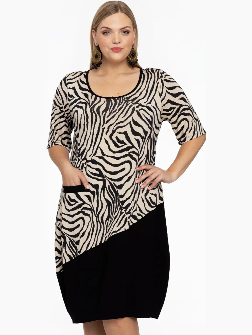 Yoek Jurk met zakken SAFARI | Wit