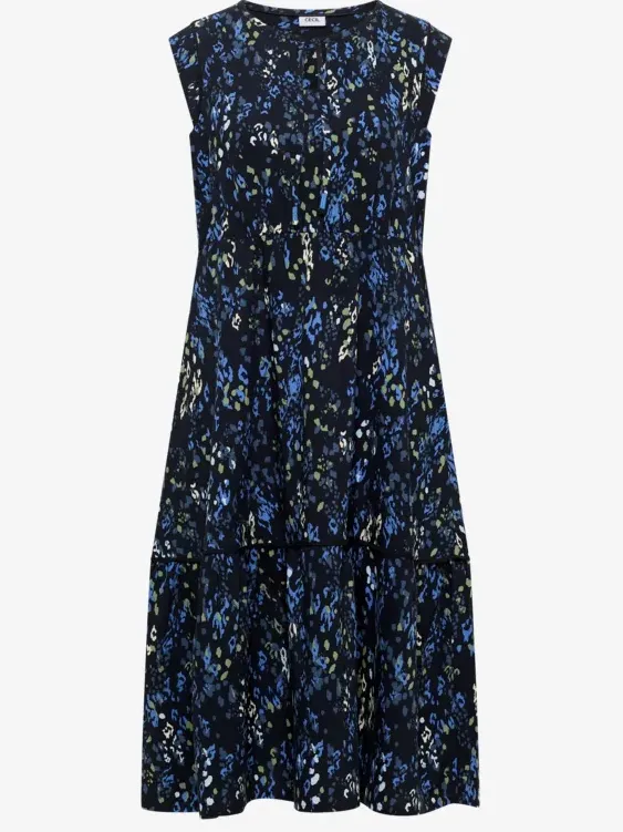 cecil Midi-jurk met split in de hals en print blauw, foto 4