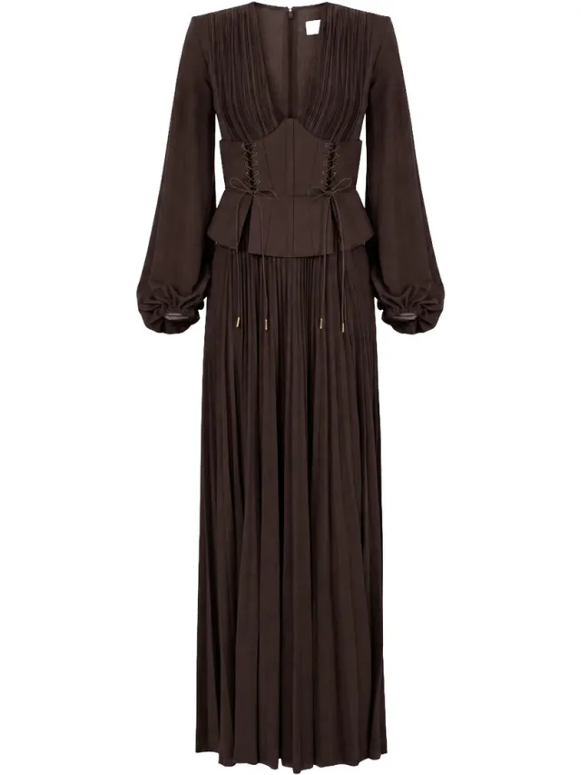 Elisabetta Franchi Lange Jurk Elisabetta Franchi abr1566e2-ev9 Bruin