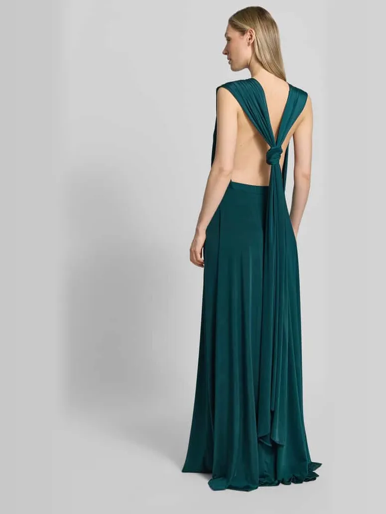 Rose Avenue maxi-jurk met diepe v-hals flessengroen, foto 3