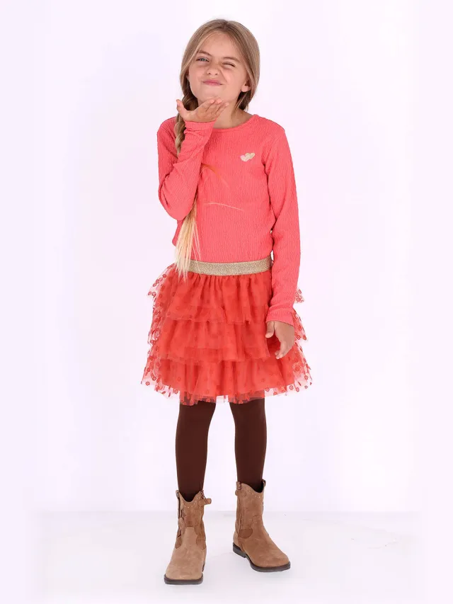 B.Nosy Dora jurk koraalroze oranje Koraalroze/oranje
