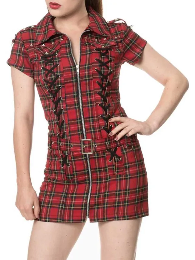 Banned MOD Korte jurk - XS - Rood