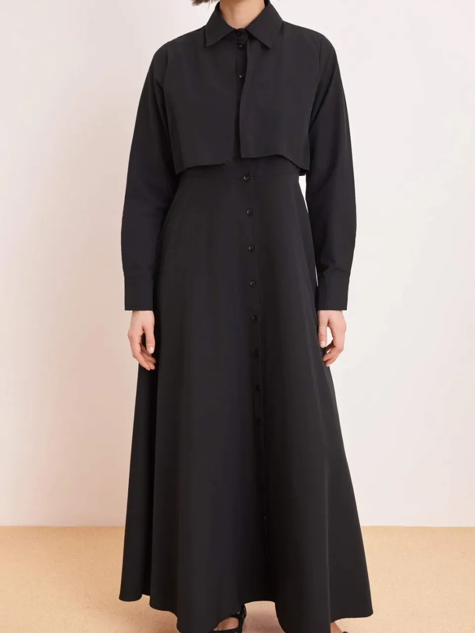 Trendyol Modest Dames Zwart Effen Maxi Lang Skater Modest Jurken, foto 2