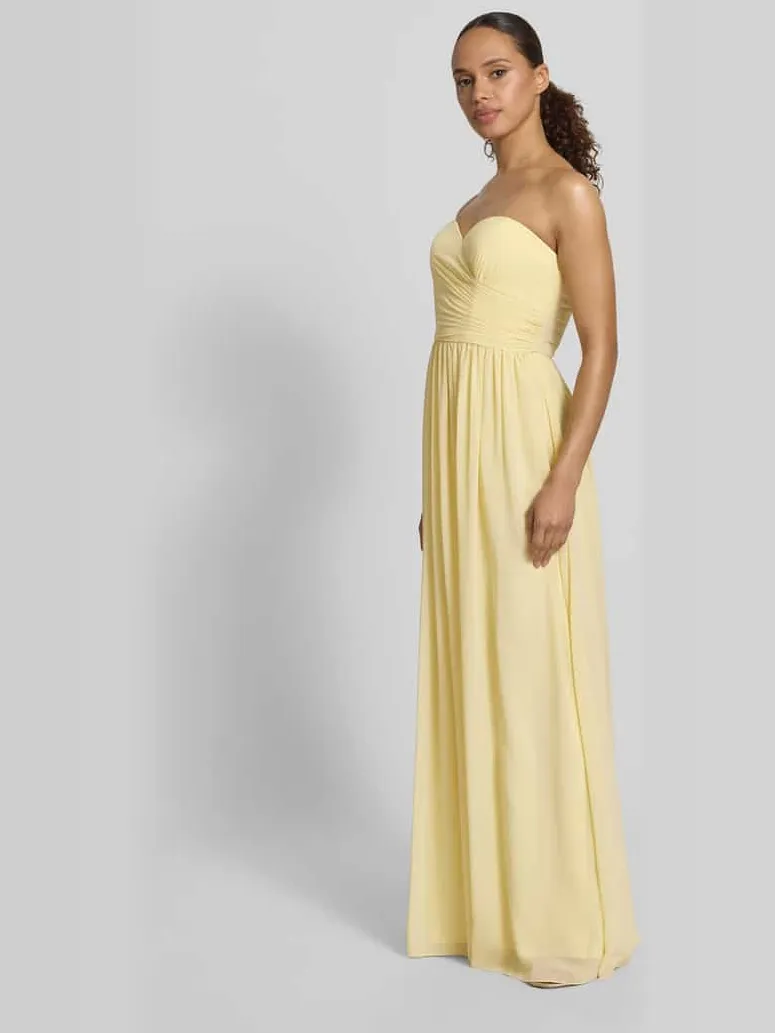 Mascara maxi-jurk in off-shoulder-look lichtgeel, foto 3