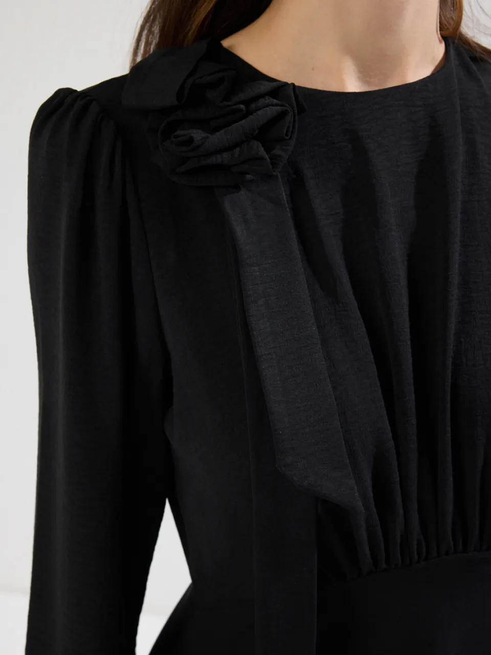 Trendyol Modest Dames Zwart Effen Maxi Lang Casual Zeemeermin Modest Jurken, foto 2
