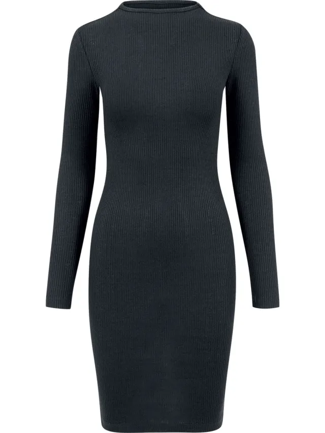 Urban Classics Rib Dames Mini-jurk - zwart