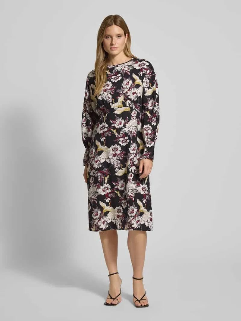 GUIDO MARIA KRETSCHMER WOMAN Midi-jurk met ronde hals, model 'Orelia' Zwart