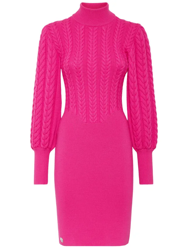 Philipp Plein Gebreide Jurk fuchsia, foto 2