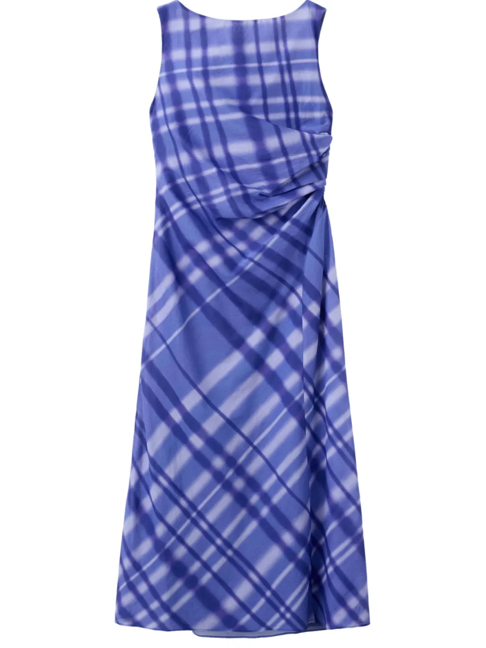 Mango geruite midi jurk - blauw, foto 2