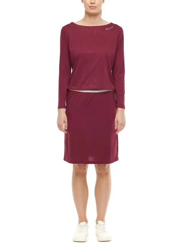 Ragwear Damesjurk met lange mouwen Ragwear Ridda wijnrood