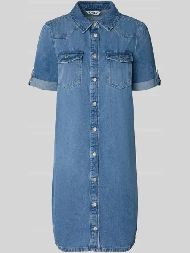 Only Nauwsluitende spijkerjurk van Mix van katoen en viscose Model 'LISA' jeansblauw, foto 2