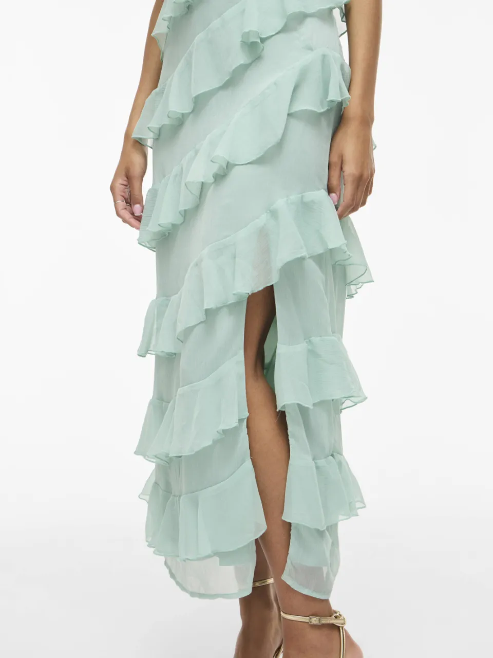 Vila maxi jurk turquoise, foto 3