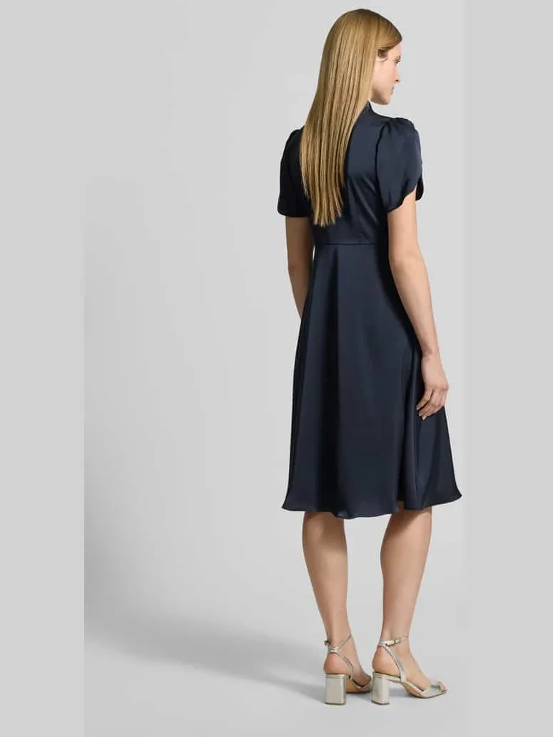 Christian Berg Woman Selection Midi-jurk met V-hals en Strik marineblauw, foto 2