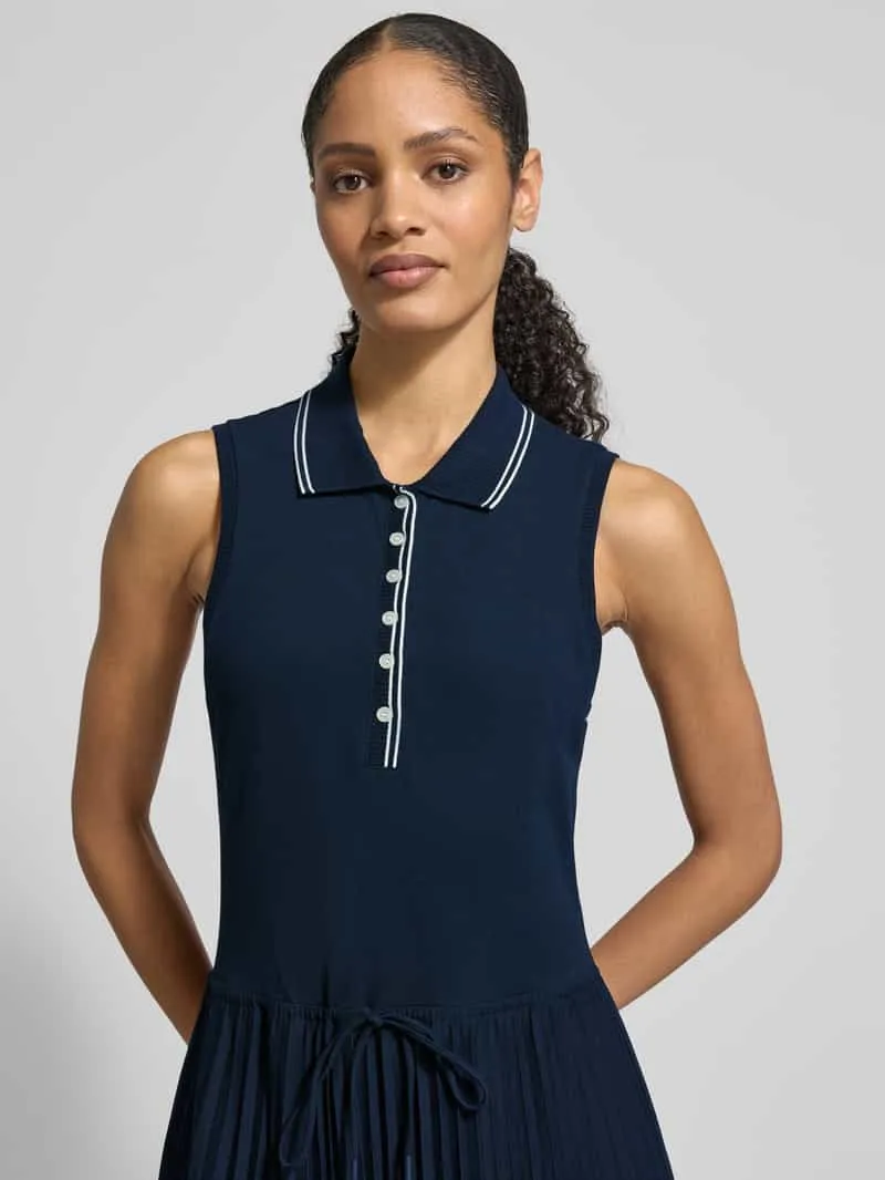 Tommy Hilfiger Getailleerde vrijetijdsjurk van katoenmix marineblauw, foto 3