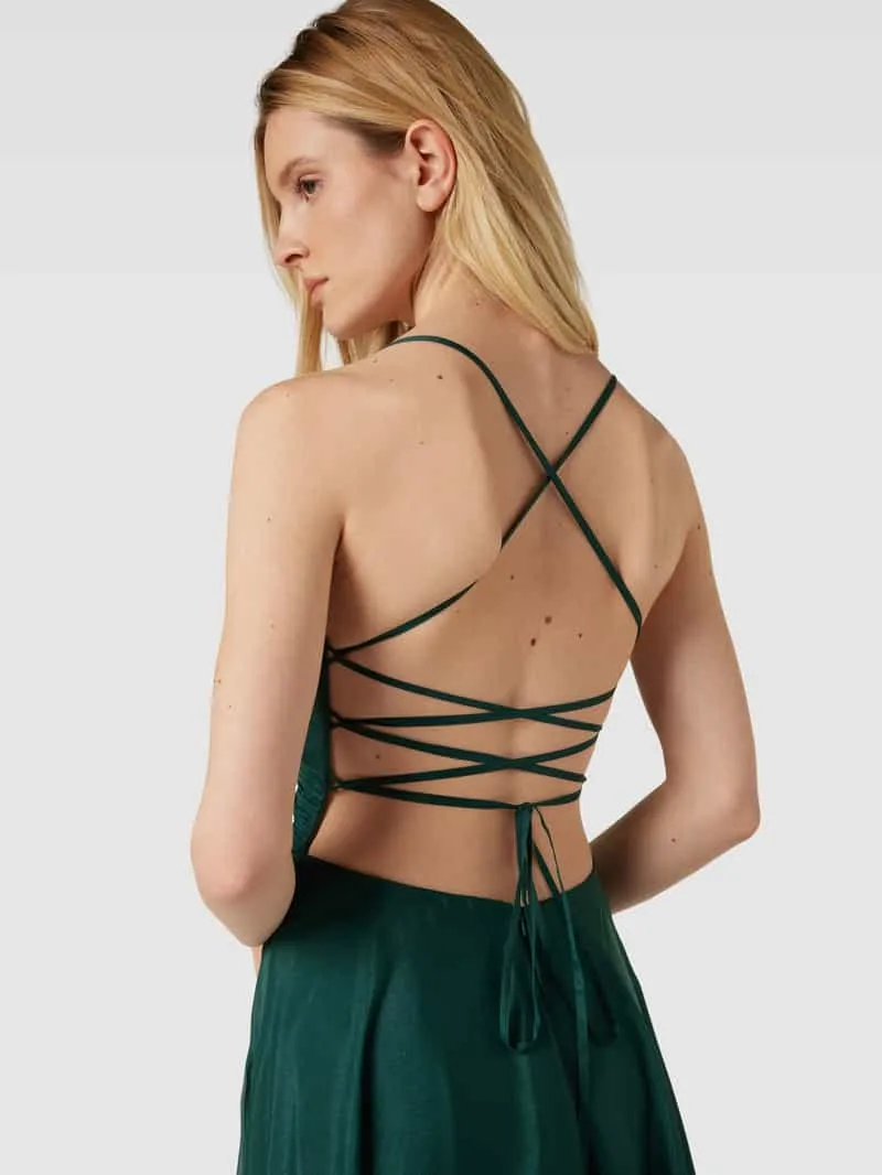 LUXUAR FASHION Avondjurk met spaghettibandjes donkergroen, foto 3