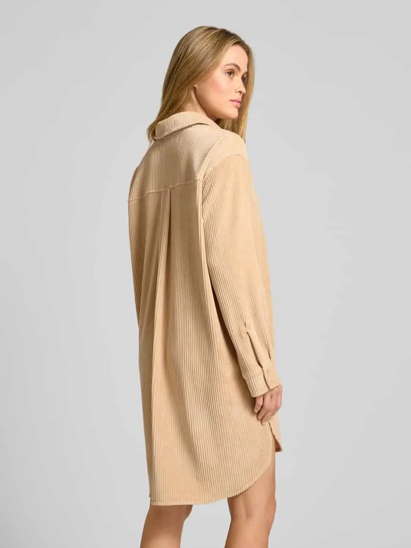 Jake*s Jurk van katoenmix in overhemdblouselook camel, foto 3