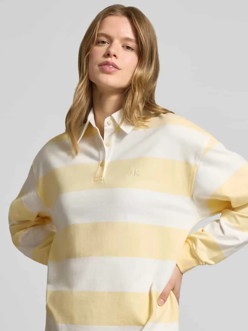 Calvin Klein Mini-jurk met polokraag model 'Varsity' wit, foto 5