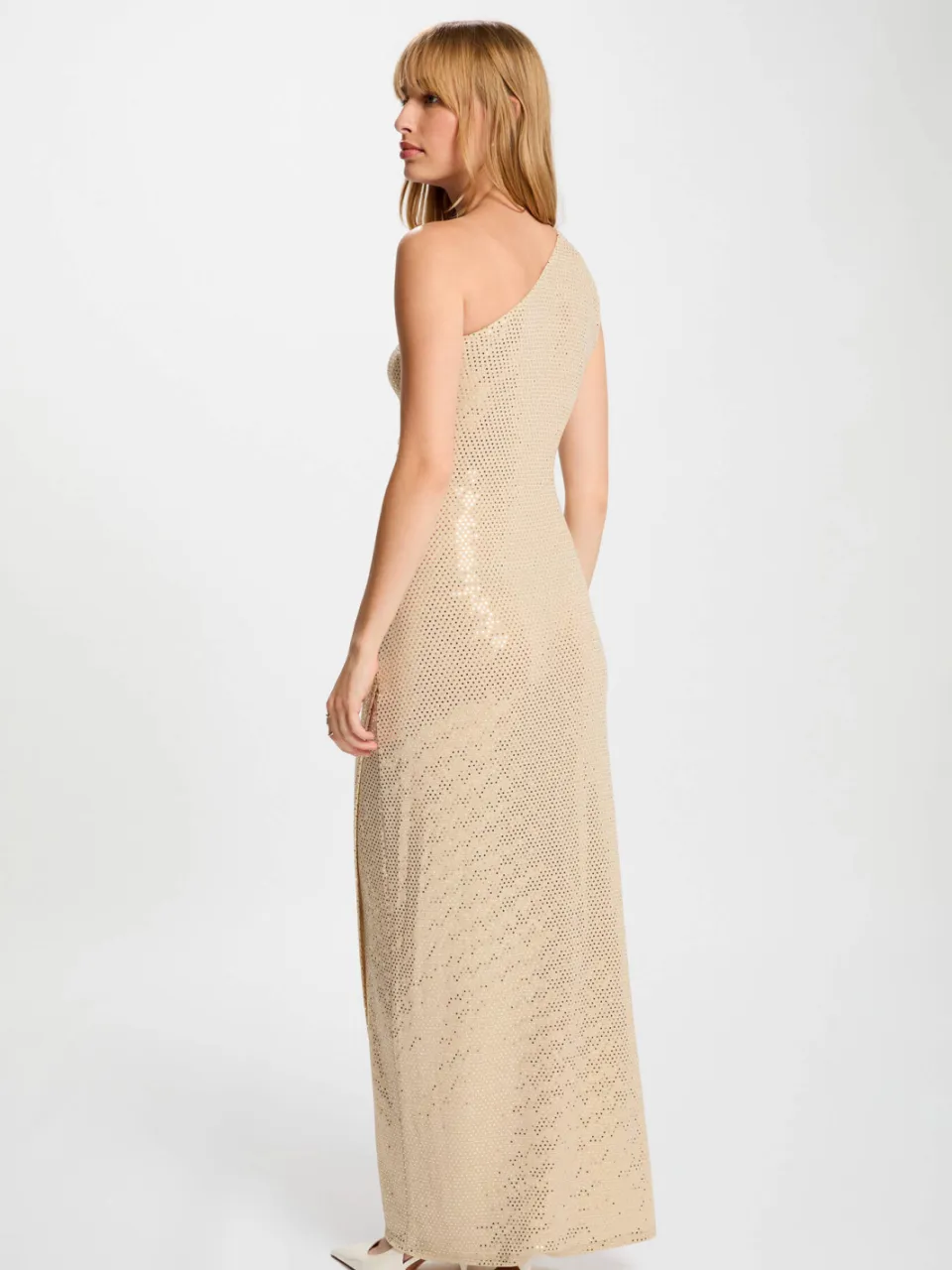 Morgan maxi jurk met pailletten champagne, foto 2