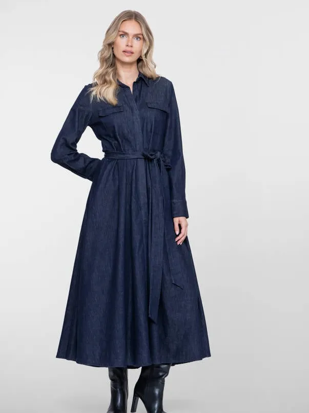 Geisha maxi spijkerjurk dark blue, foto 3