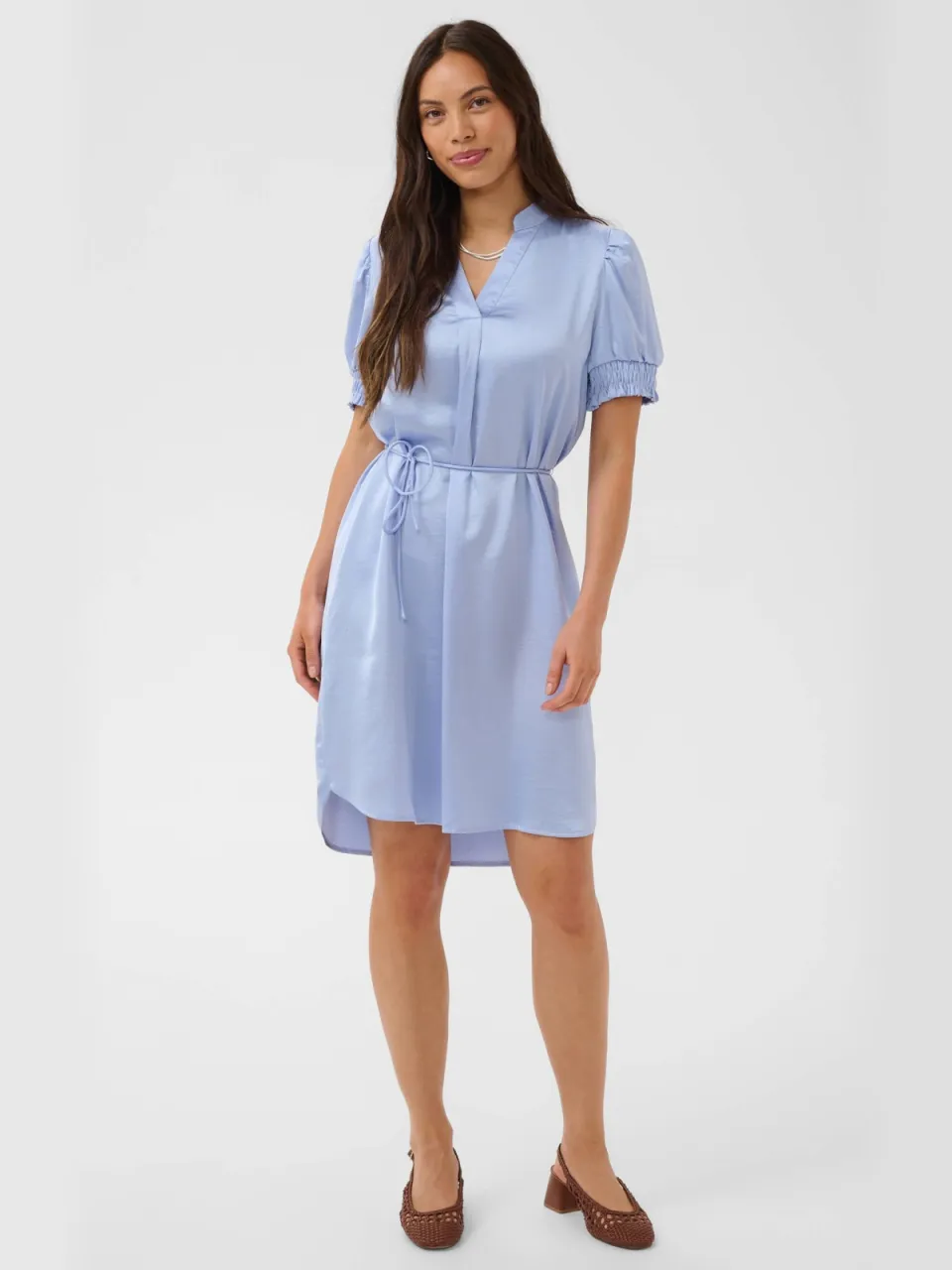 Saint Tropez mini jurk met ceintuur - lichtblauw, foto 3