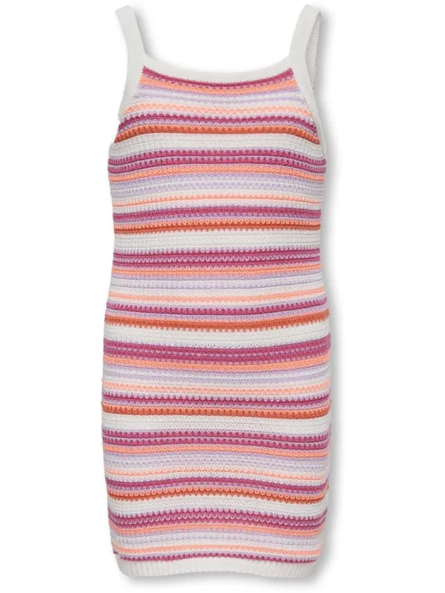 Only KOGBELLI LIFE SL STRIPE DRESS KNT Cloud Dancer