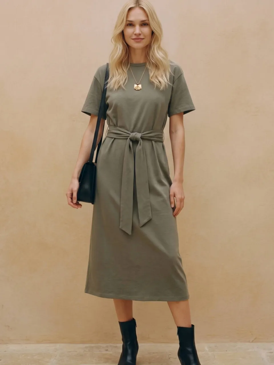 Vero Moda midi T-shirtjurk - lichtgeel, foto 5
