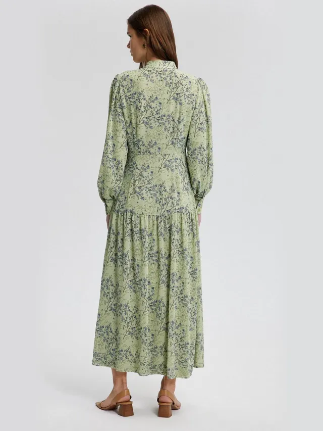 TOUCHÉ PRIVÉ Chiffon blousejurk met print - Groen - Dames