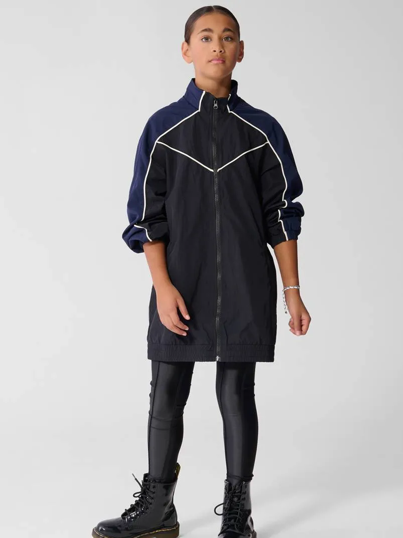 Shoeby trainingsjack zwart Donkerblauw