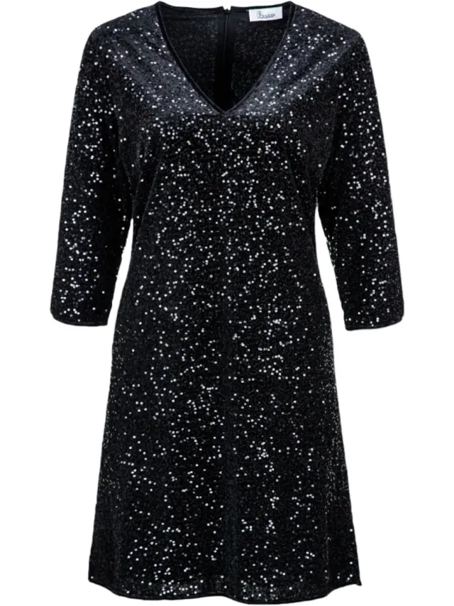 PRINCESS GOES HOLLYWOOD fluwelen pailletten jurk Zwart