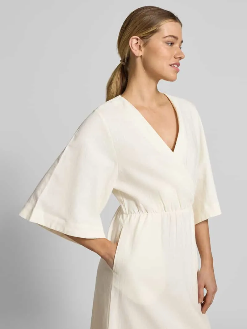 GUIDO MARIA KRETSCHMER WOMAN midi-jurk van linnenmix met kimonomouwen model 'Laura' wit, foto 5