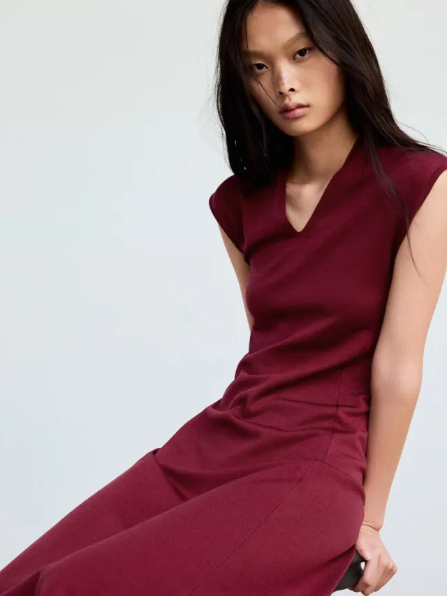 Mango midi zomerjurk - rood
