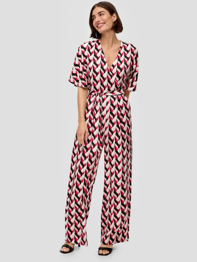 S.Oliver female - Jumpsuit met strikdetail zwart