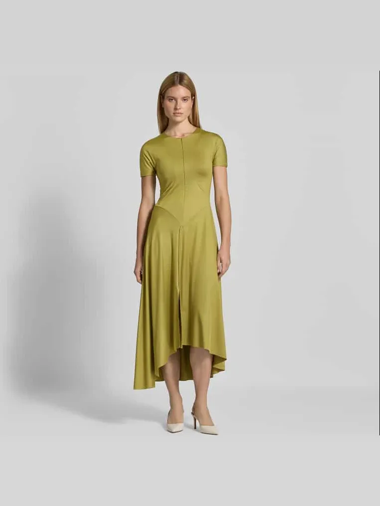 Victoria Beckham Midi-jurk met verlengde achterkant Lichtgroen