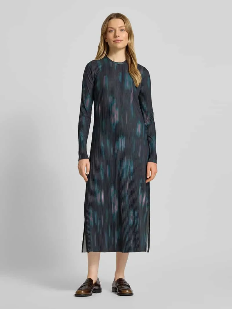 Jake*s Casual Midi-jurk met plissévouwen Zwart