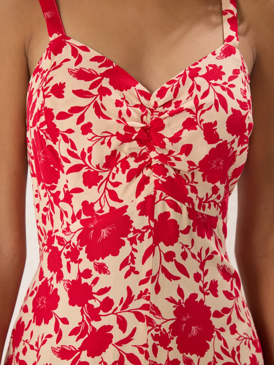 Trendyol TRENDYOLMİLLA Dames Roze Bloemen Midi Mouwloos Casual A-lijn Jurken, foto 2