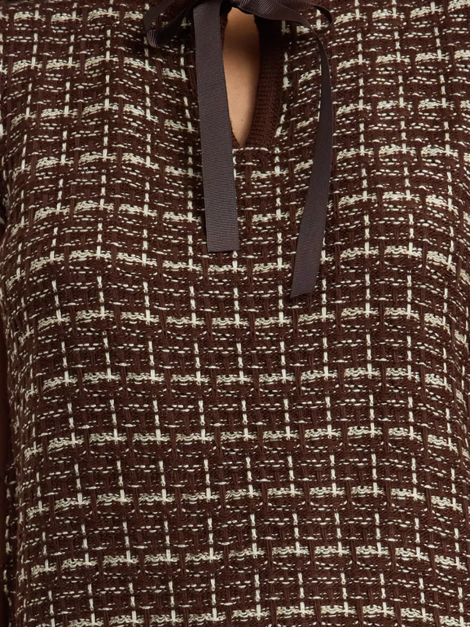 Trendyol TRENDYOLMİLLA Dames Bruin Geruit Extra Kort / Super Mini Mouwloos Casual Recht Jurken, foto 2