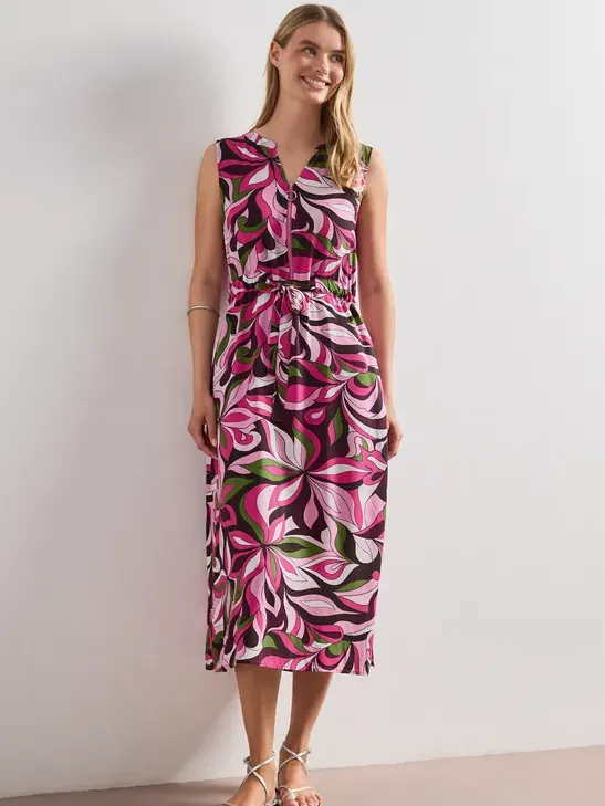 Street One Midi-jurk met gespleten hals en ritssluiting Pink