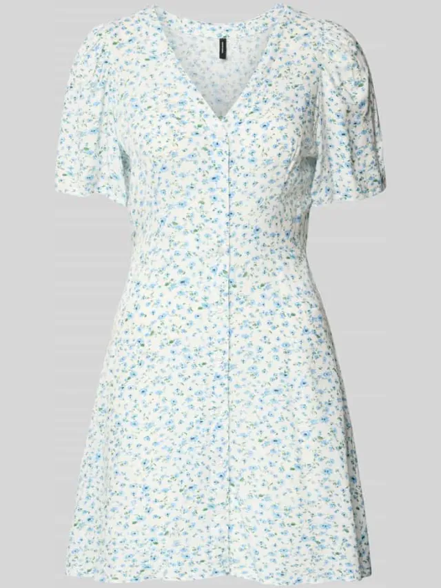 Vero Moda Licht uitlopend minijurkje van pure viscose model 'ALBA' lichtblauw, foto 2