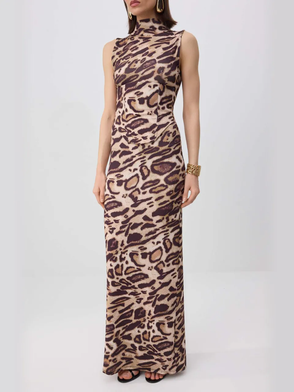 Turkishsouq Platte, mouwloze maxi-jurk voor dames bruin, foto 2