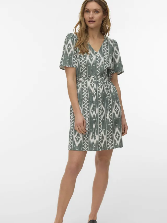 Vero Moda mini jurk groen groen / ecru