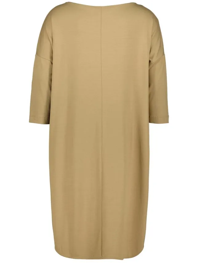 Didi Dames Loose dress 3/4 sleeves Kelp sand Beige / bruin