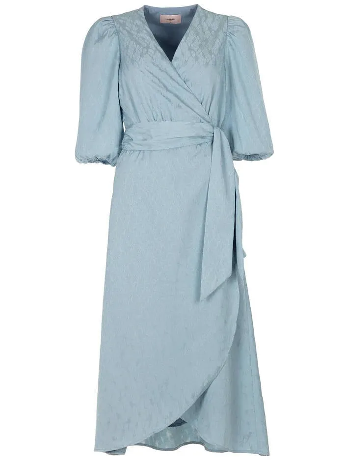 Freebird midi jurk met blad blauw, foto 2