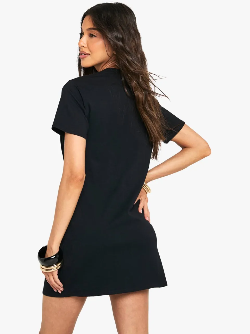 boohoo Dames T-shirtjurk met verfijnd detail zwart, foto 2