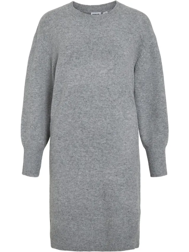 Noisy May midi-jurk Gebreid Medium Grey Melange