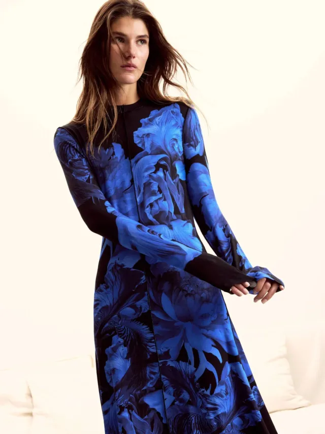 Desigual maxi jurk blauw Blauw/zwart