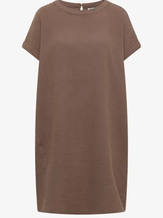 cecil Mousseline jurk met korte mouwen beige, foto 4