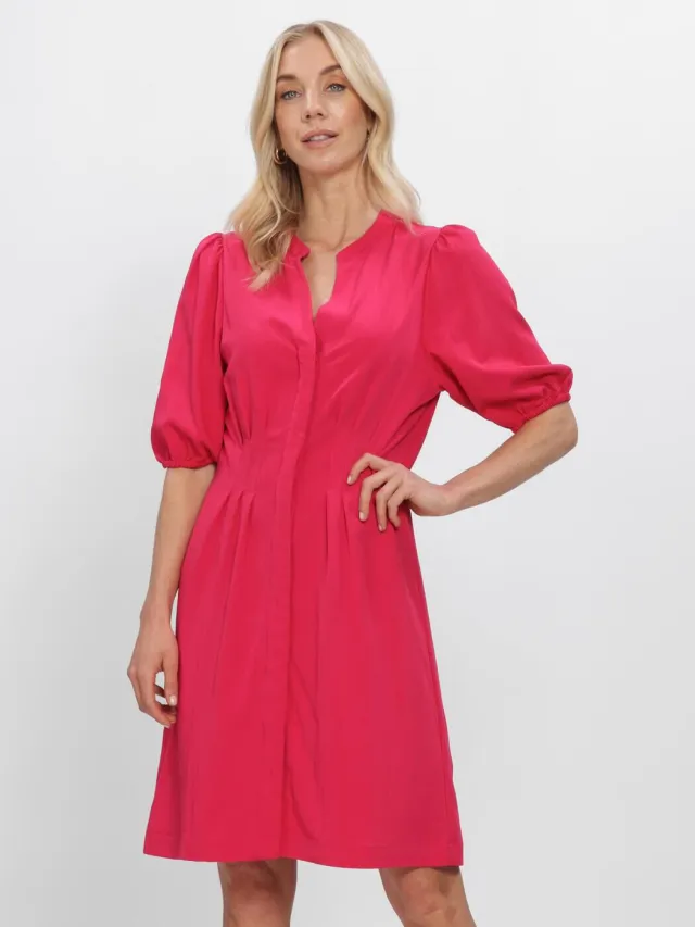 MSCH Copenhagen Dames Jurken Mschmalanie 2 4 Shirt Dress - Fuchsia