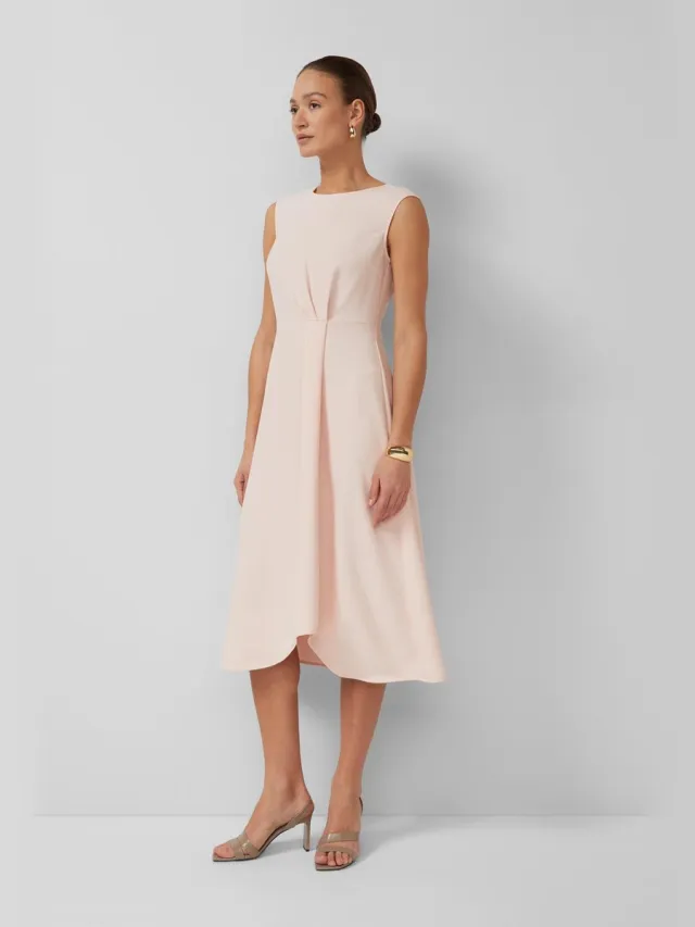 S.Oliver female - Mouwloze midi-jurk met geplooide drapering roze