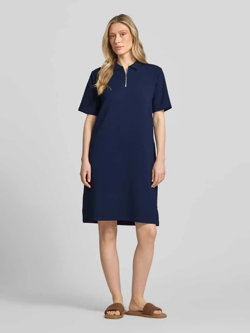 Christian Berg Woman Polojurk met korte ritssluiting donkerblauw, foto 4